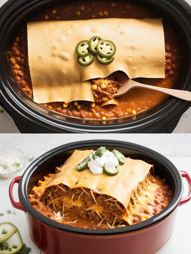 enchilada casserole in the crock-pot