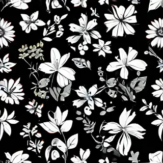 flower clipart black and white