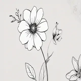simple flower line art