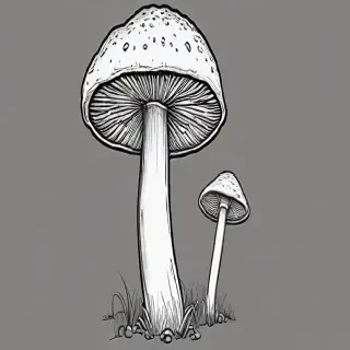 mushroom clip art black and white