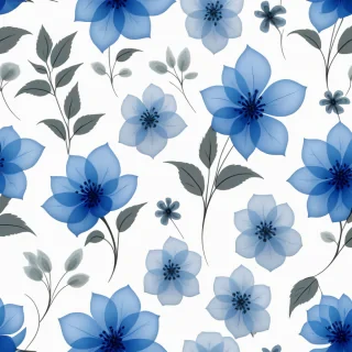 transparent blue flowers