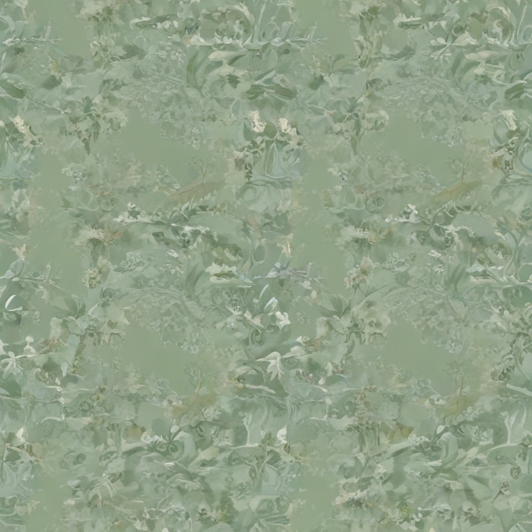 Delicate Floral Pattern in Soft Greens with Subtle Textural Depth