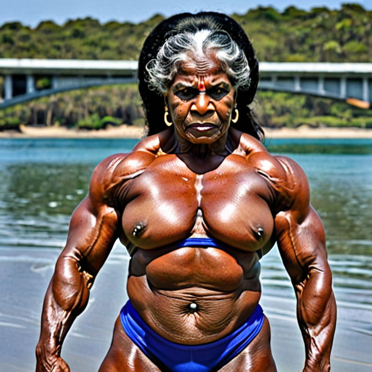 Free Ai Image Generator - High Quality and 100% Unique Images -  — A  very strong muscular elderly female black indian bodybuilder with enormous  oversized vascular biceps, broad shoulders, thick neck
