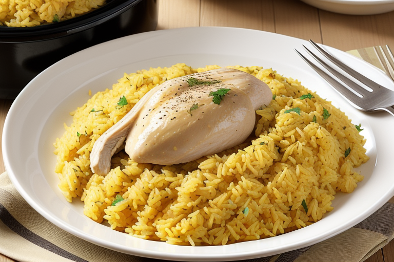 slow cooker chicken and yellow rice