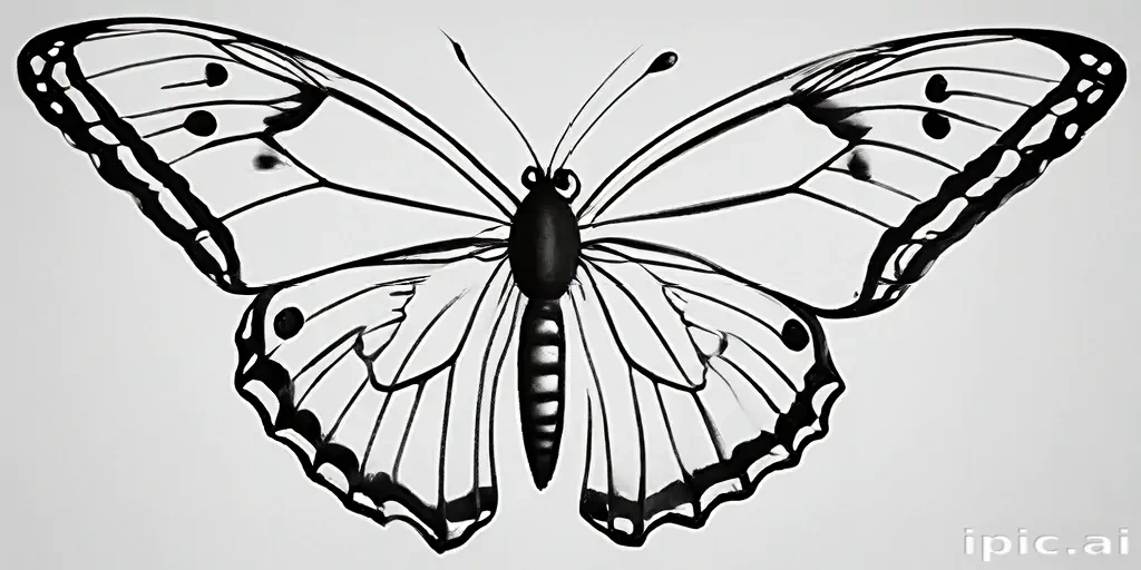 outline drawing of a butterfly