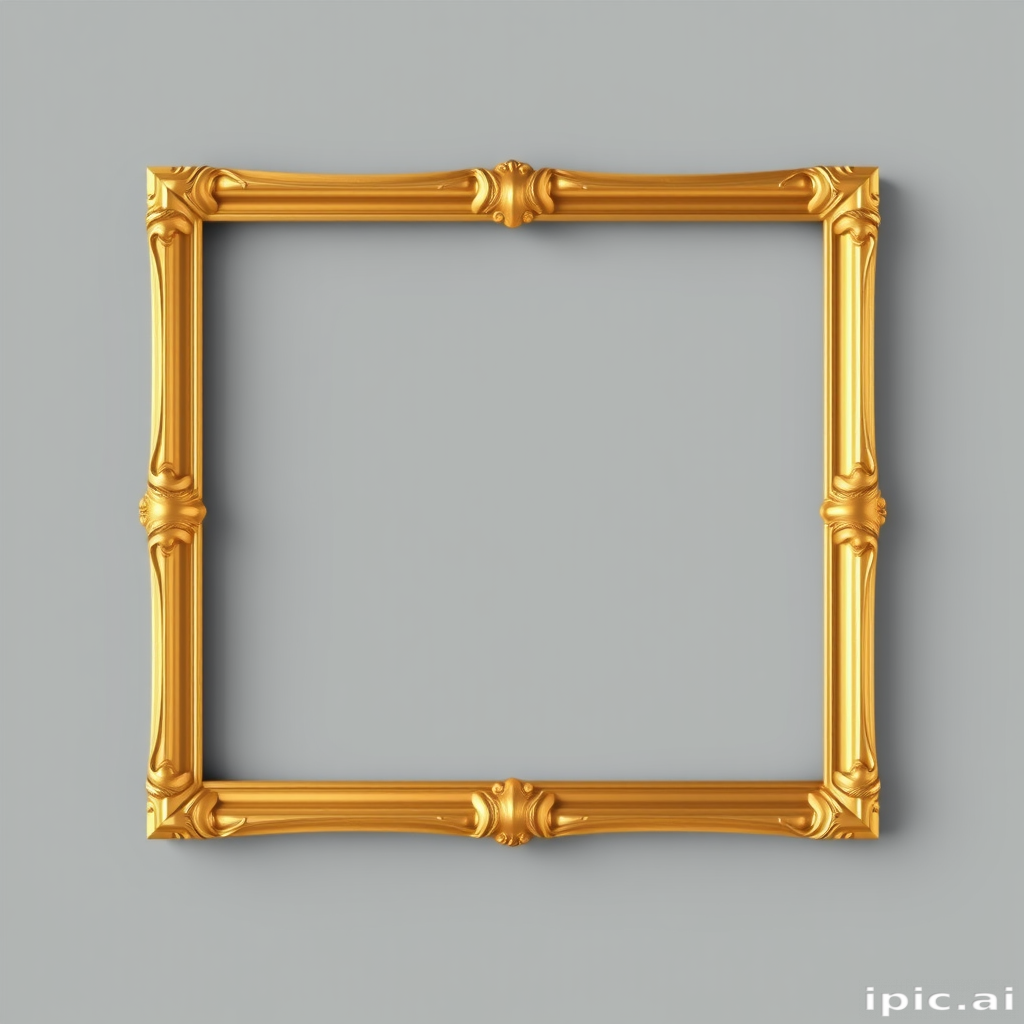rectangle gold frame png