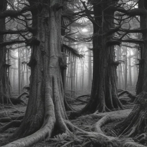 forest clipart black and white