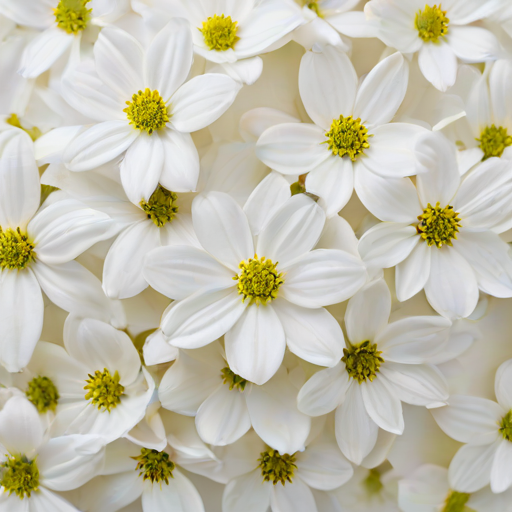 white flowers on white background