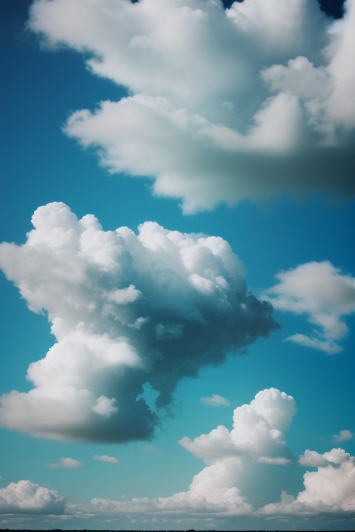 Fluffy White Clouds Floating Gracefully Against a Bright Blue Sky