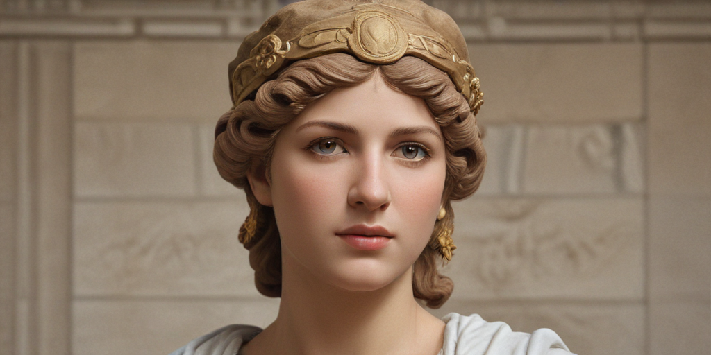 Generate a portrait of an ancient greek Pythian pretress of Apollo.