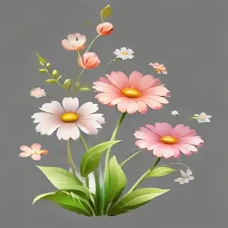 cartoon flowers transparent background