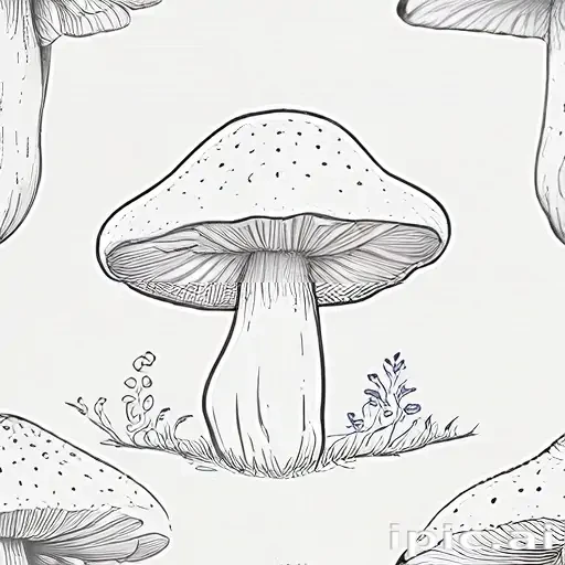 mushroom line art