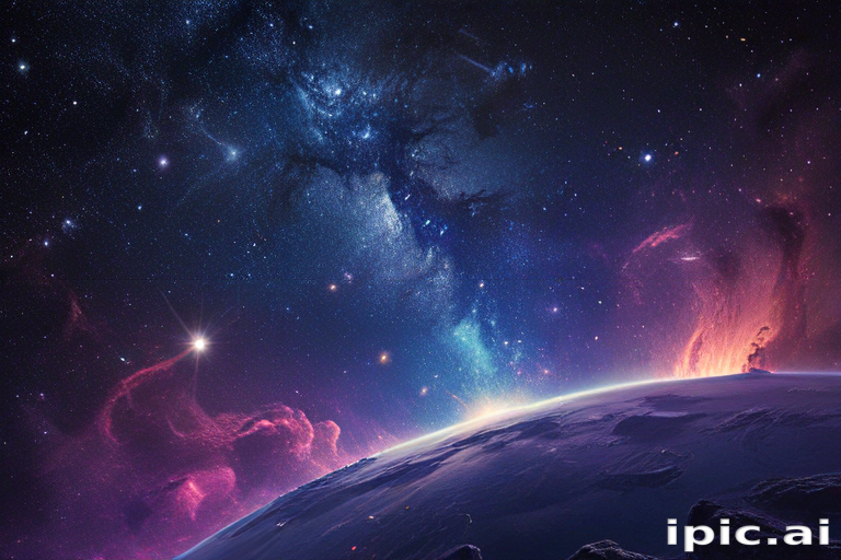 Stunning Cosmic Landscape Showcasing Vibrant Colors and Distant ...