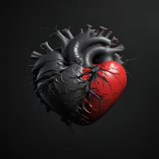 broken heart black background
