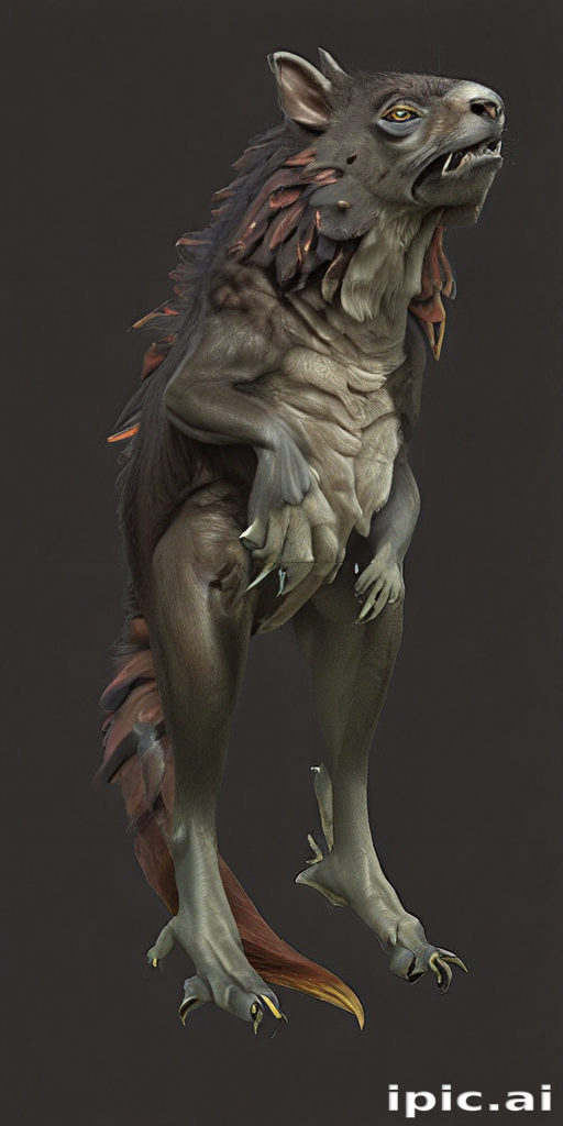 Fantasy Creature Concept: A Unique Hybrid of Wolf and Human Features