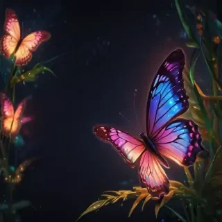 neon butterfly wallpaper