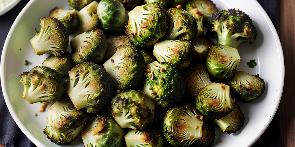 roasted broccoli and brussel sprouts