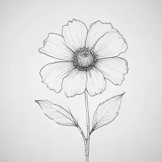 simple flower line art