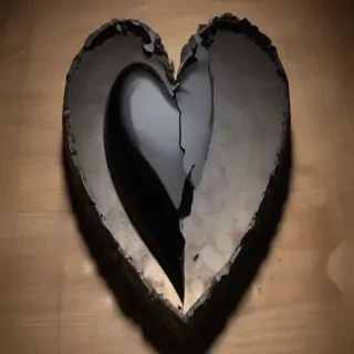 broken black heart