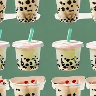 aesthetic boba tea background