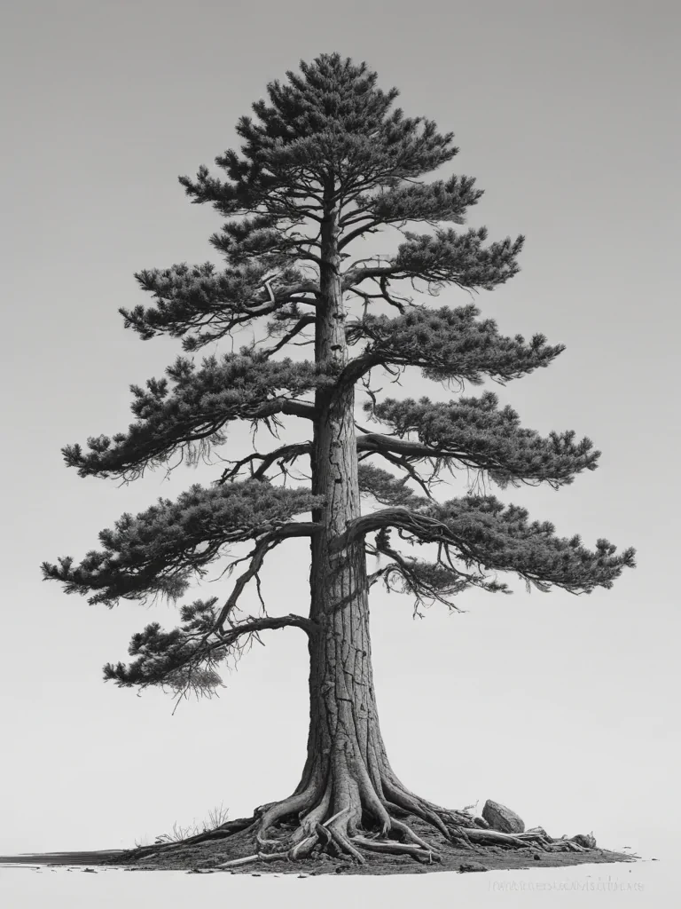 pine tree clip art black and white