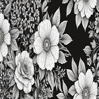 floral line art