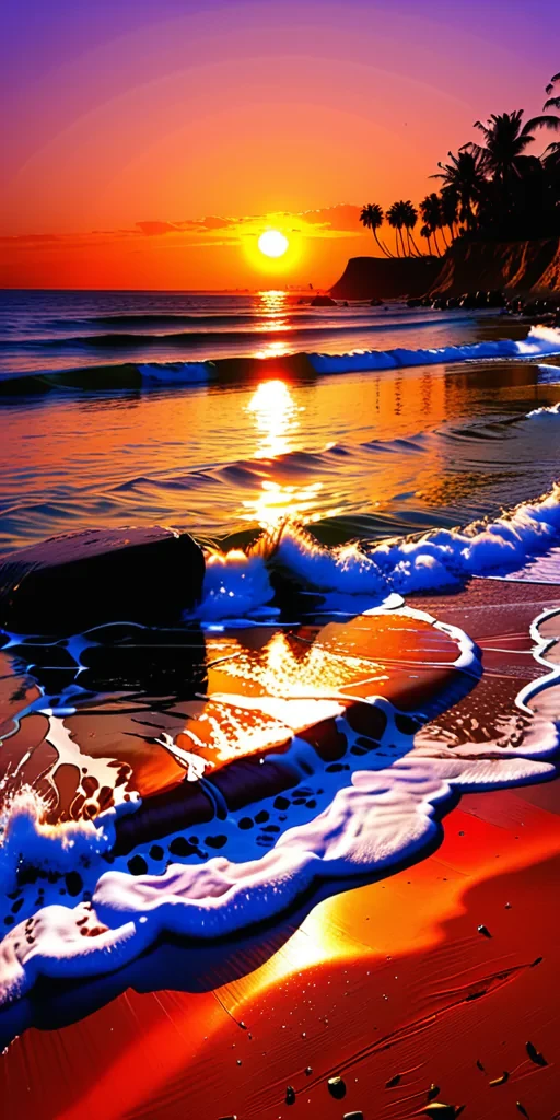 sunset at the beach wallpaper
