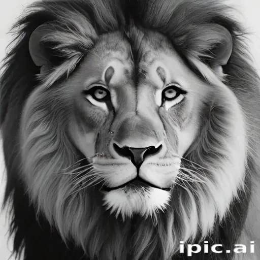 lion black and white