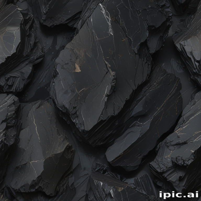 Abstract Sharp Rocks An Abstract Close-Up of Dark, Textured Rocks with Intricate Patterns