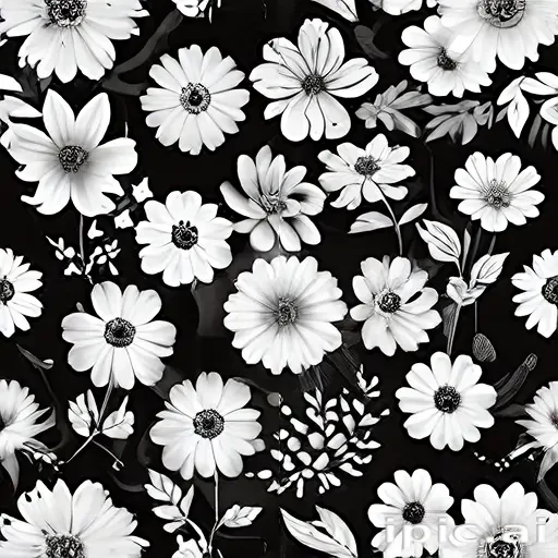 black and white flower background