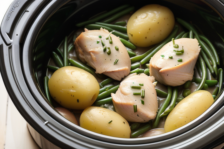 crockpot chicken potatoes and green beans