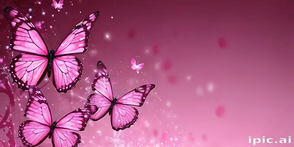 glitter pink butterfly wallpaper