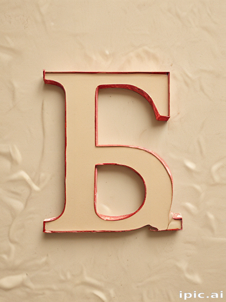 A Decorative Letter Б Mounted on a Textured Wall Surface.