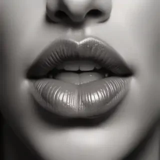 lips black and white clipart
