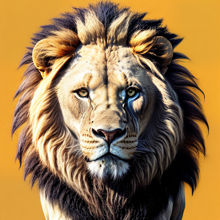 A LEO ZODIAC SIGN LION WITH ROARING ONLY FACE AT GALAXY