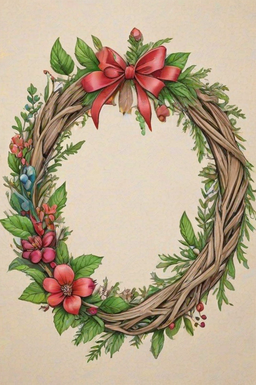 wreath drawing