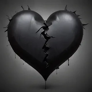 broken black heart