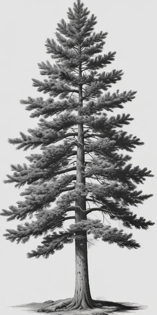 black and white pine tree clipart
