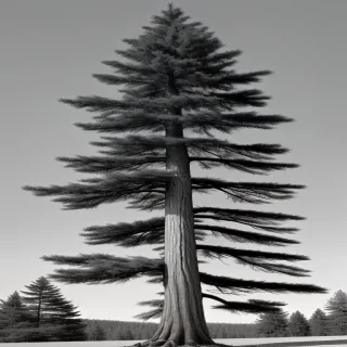 black and white pine tree clipart