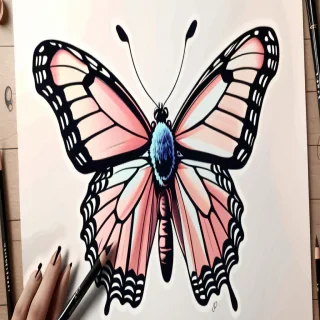 aesthetic butterfly drawing