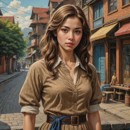 by Mike Worrall and Chizuko Yoshida in the style of Greg Hildebrandt,   Argentinian  brown_haired  character,  , Malaysian,  blonde