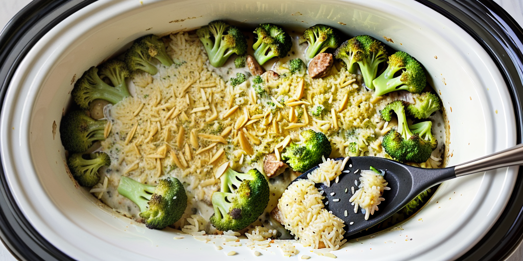 crockpot broccoli casserole with rice