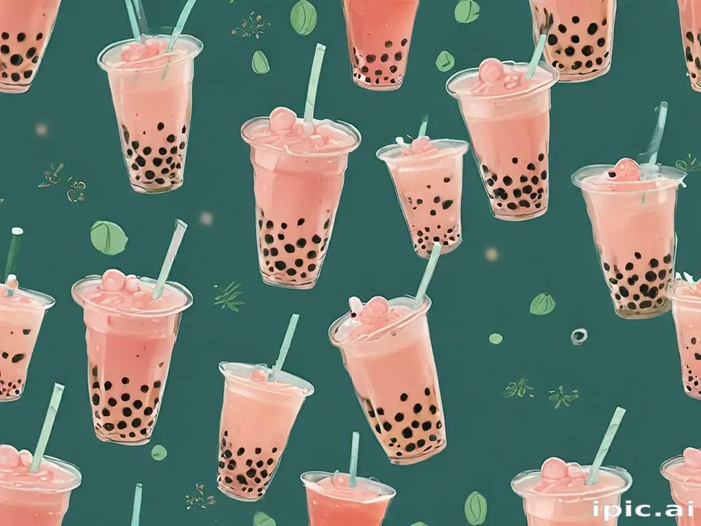 aesthetic boba tea background