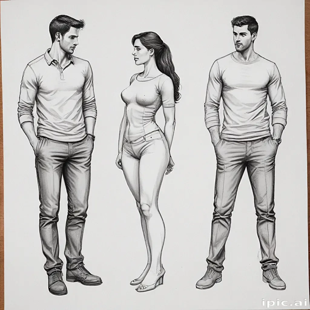couple drawing poses