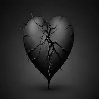 black broken heart