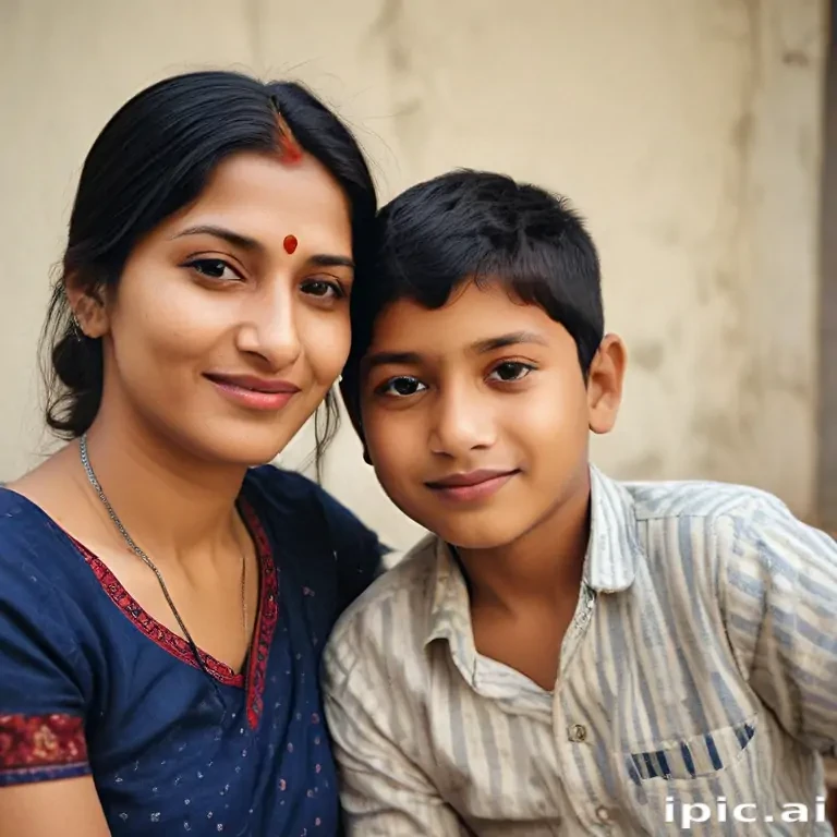 indian son with mom
