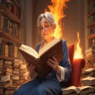 cartoon of reading