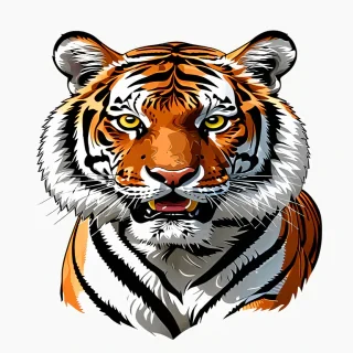 tiger clip art black and white