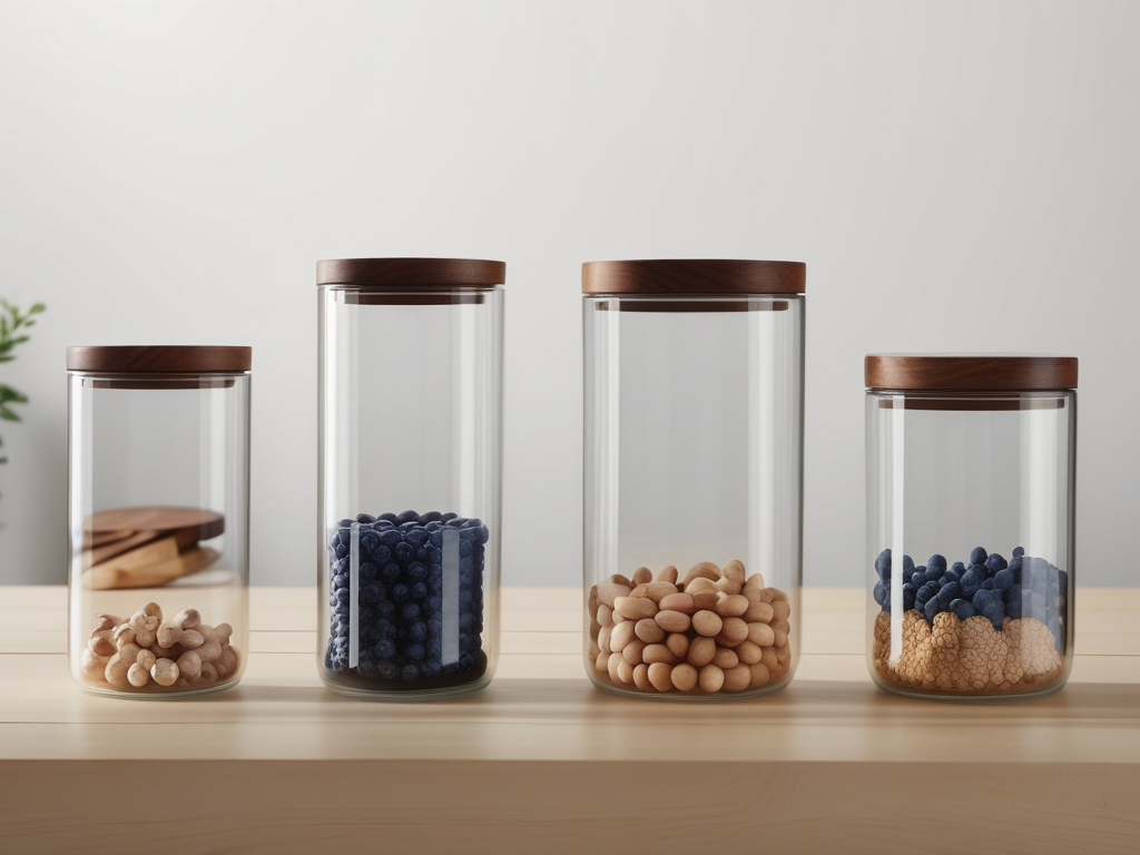 glass containers with wood lids