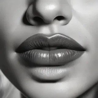 lips black and white clipart